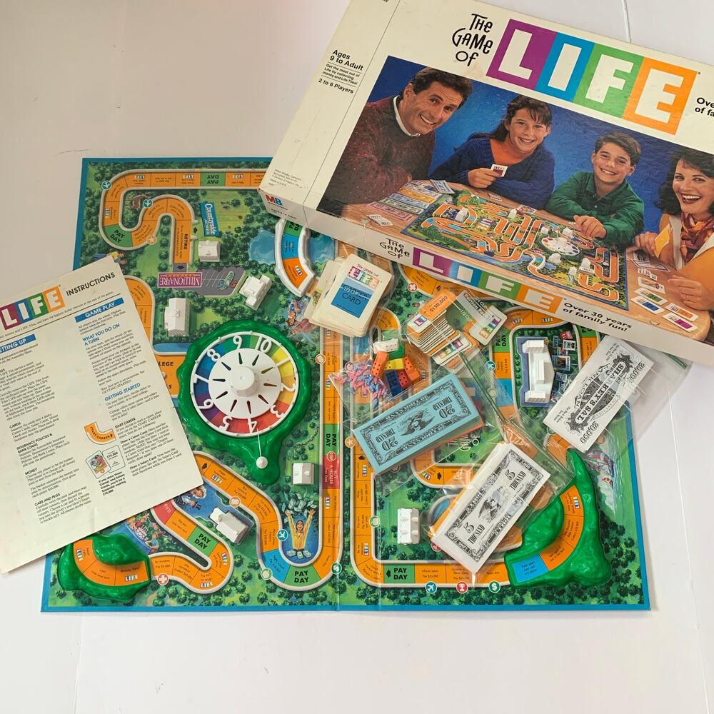 Vintage 1991 The Game of Life Board Game Milton Complete